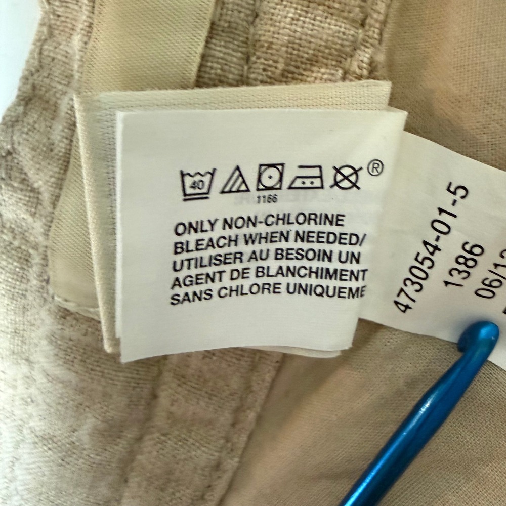 Gap Pants Women 4 Beige Khaki 100% Linen Straight Leg Drawstring Lined Trousers - Picture 9 of 16